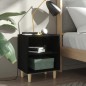 vidaXL Nachttische mit Massivholz-Beinen 2 Stk. Schwarz 40x30x50 cm vidaXL Nachttische mit Massivholz-Beinen 2 Stk. Schwarz 40x30x50 cm