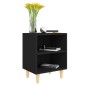 vidaXL Nachttische mit Massivholz-Beinen 2 Stk. Schwarz 40x30x50 cm vidaXL Nachttische mit Massivholz-Beinen 2 Stk. Schwarz 40x30x50 cm