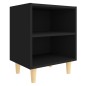 vidaXL Nachttische mit Massivholz-Beinen 2 Stk. Schwarz 40x30x50 cm vidaXL Nachttische mit Massivholz-Beinen 2 Stk. Schwarz 40x30x50 cm