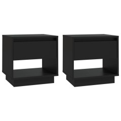 vidaXL Nachttische 2 Stk. Schwarz 45x34x44 cm Holzwerkstoff