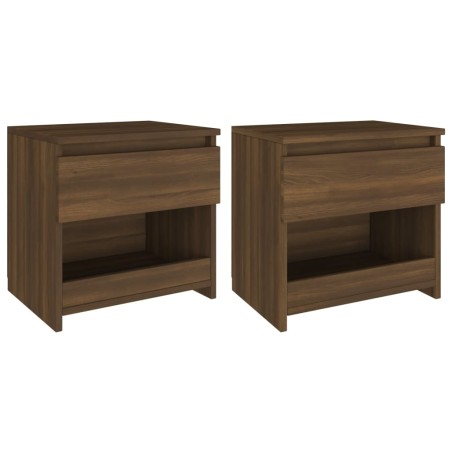 vidaXL Nachttische 2 Stk. Braun Eichen-Optik 40x30x39cm Holzwerkstoff