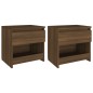 vidaXL Nachttische 2 Stk. Braun Eichen-Optik 40x30x39cm Holzwerkstoff