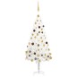 Künstlicher Weihnachtsbaum mit LEDs & Kugeln Weiß 150 cm Künstlicher Weihnachtsbaum mit LEDs & Kugeln Weiß 150 cm