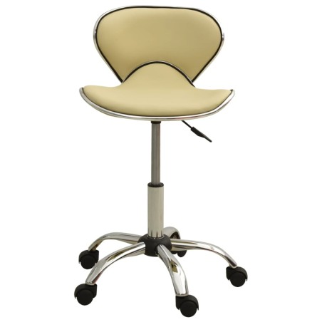 vidaXL Friseur Rollhocker Creme Kunstleder
