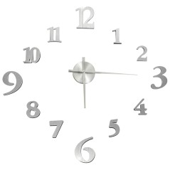 vidaXL 3D-Wanduhr Modernes Design Silbern 100 cm XXL