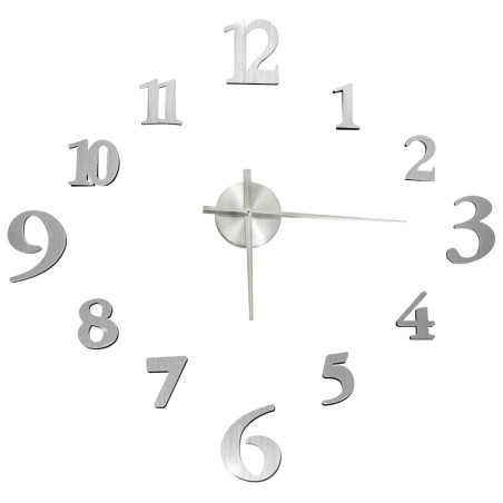 vidaXL 3D-Wanduhr Modernes Design Silbern 100 cm XXL