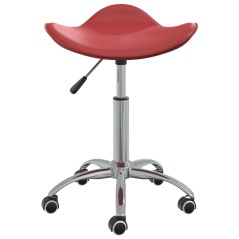 vidaXL Friseur Rollhocker Weinrot Kunstleder