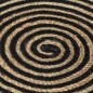 vidaXL Teppich Handgefertigt Jute mit Spiralen-Design Schwarz 150 cm vidaXL Teppich Handgefertigt Jute mit Spiralen-Design Schwarz 150 cm