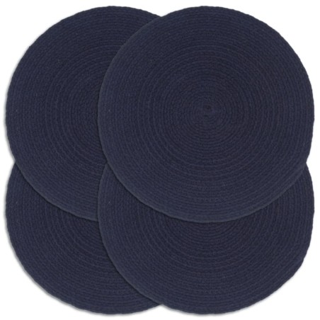 vidaXL Tischsets 4 Stk. Marineblau 38 cm Rund Baumwolle 