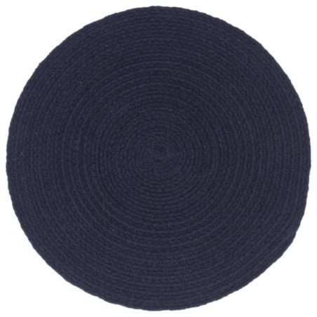 vidaXL Tischsets 4 Stk. Marineblau 38 cm Rund Baumwolle 