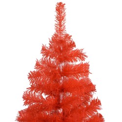 Künstlicher Weihnachtsbaum mit LEDs & Kugeln Rot 210cm PVC