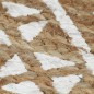 vidaXL Teppich Handgefertigt Jute Weißer Druck 120 cm vidaXL Teppich Handgefertigt Jute Weißer Druck 120 cm