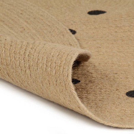 vidaXL Teppich Handgefertigt Jute mit Punktmuster 120 cm