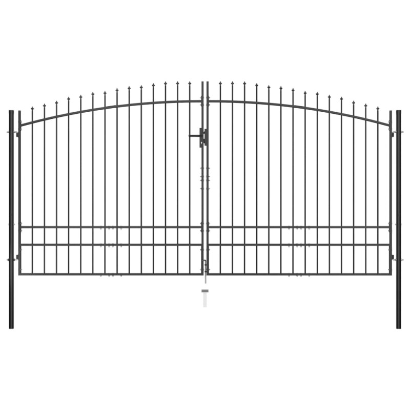 vidaXL Doppelflügel-Gartentor mit Speerspitzen 400 x 248 cm