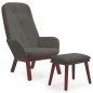 vidaXL Relaxsessel mit Hocker Dunkelgrau Samt vidaXL Relaxsessel mit Hocker Dunkelgrau Samt