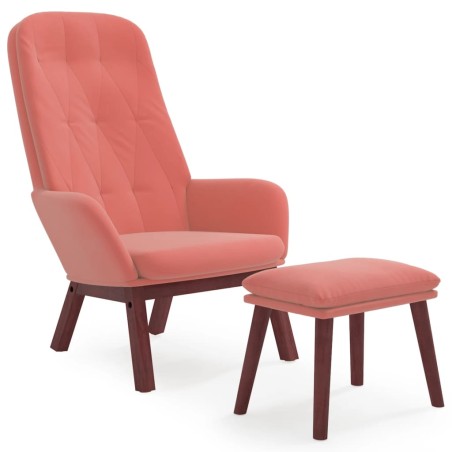 vidaXL Relaxsessel mit Hocker Rosa Samt
