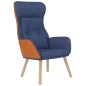 vidaXL Relaxsessel mit Hocker Blau Kunstleder & Stoff vidaXL Relaxsessel mit Hocker Blau Kunstleder & Stoff