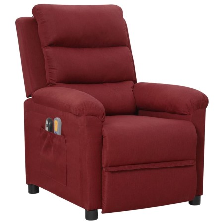 vidaXL Massagesessel Elektrisch Weinrot Stoff