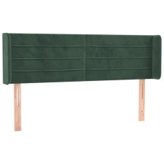 vidaXL Kopfteil mit Ohren Dunkelgrün 147x16x78/88 cm Samt