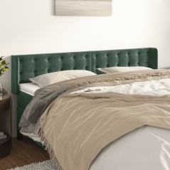 vidaXL Kopfteil mit Ohren Dunkelgrün 183x16x78/88 cm Samt