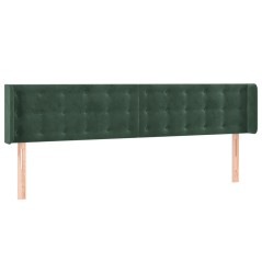 vidaXL Kopfteil mit Ohren Dunkelgrün 183x16x78/88 cm Samt