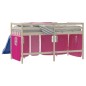 vidaXL Vorhänge für Hochbett Rosa Polyester vidaXL Vorhänge für Hochbett Rosa Polyester