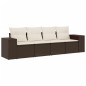 vidaXL 4-tlg. Garten-Sofagarnitur mit Kissen Braun Poly Rattan vidaXL 4-tlg. Garten-Sofagarnitur mit Kissen Braun Poly Rattan