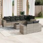 vidaXL 9-tlg. Garten-Sofagarnitur mit Kissen Hellgrau Poly Rattan vidaXL 9-tlg. Garten-Sofagarnitur mit Kissen Hellgrau Poly Rattan