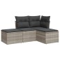 vidaXL 4-tlg. Garten-Sofagarnitur mit Kissen Hellgrau Poly Rattan vidaXL 4-tlg. Garten-Sofagarnitur mit Kissen Hellgrau Poly Rattan