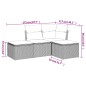vidaXL 4-tlg. Garten-Sofagarnitur mit Kissen Hellgrau Poly Rattan vidaXL 4-tlg. Garten-Sofagarnitur mit Kissen Hellgrau Poly Rattan