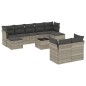 vidaXL 10-tlg. Garten-Sofagarnitur mit Kissen Hellgrau Poly Rattan vidaXL 10-tlg. Garten-Sofagarnitur mit Kissen Hellgrau Poly Rattan