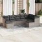 vidaXL 9-tlg. Garten-Sofagarnitur mit Kissen Hellgrau Poly Rattan vidaXL 9-tlg. Garten-Sofagarnitur mit Kissen Hellgrau Poly Rattan