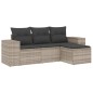 vidaXL 4-tlg. Garten-Sofagarnitur mit Kissen Hellgrau Poly Rattan vidaXL 4-tlg. Garten-Sofagarnitur mit Kissen Hellgrau Poly Rattan