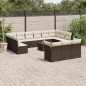 vidaXL 14-tlg. Garten-Sofagarnitur mit Kissen Braun Poly Rattan vidaXL 14-tlg. Garten-Sofagarnitur mit Kissen Braun Poly Rattan