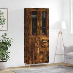vidaXL Highboard Räuchereiche 69,5x34x180 cm Holzwerkstoff