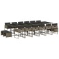 vidaXL 17-tlg. Garten-Essgruppe mit Kissen Grau Poly Rattan vidaXL 17-tlg. Garten-Essgruppe mit Kissen Grau Poly Rattan