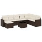 vidaXL 9-tlg. Garten-Sofagarnitur mit Kissen Braun Poly Rattan vidaXL 9-tlg. Garten-Sofagarnitur mit Kissen Braun Poly Rattan