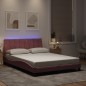vidaXL Bettgestell mit LED-Leuchten Rosa 140x190 cm Samt vidaXL Bettgestell mit LED-Leuchten Rosa 140x190 cm Samt