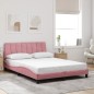 vidaXL Bettgestell mit LED-Leuchten Rosa 140x190 cm Samt vidaXL Bettgestell mit LED-Leuchten Rosa 140x190 cm Samt