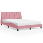 vidaXL Bettgestell mit LED-Leuchten Rosa 140x190 cm Samt vidaXL Bettgestell mit LED-Leuchten Rosa 140x190 cm Samt
