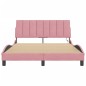 vidaXL Bettgestell mit LED-Leuchten Rosa 140x190 cm Samt vidaXL Bettgestell mit LED-Leuchten Rosa 140x190 cm Samt