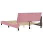 vidaXL Bettgestell mit LED-Leuchten Rosa 140x190 cm Samt vidaXL Bettgestell mit LED-Leuchten Rosa 140x190 cm Samt