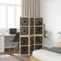 vidaXL 3-tlg. Raumteiler Braun und Schwarz Massivholz Paulownia vidaXL 3-tlg. Raumteiler Braun und Schwarz Massivholz Paulownia
