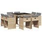 vidaXL 9-tlg. Garten-Essgruppe mit Kissen Beigemischung Poly Rattan vidaXL 9-tlg. Garten-Essgruppe mit Kissen Beigemischung Poly Rattan
