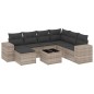 vidaXL 8-tlg. Garten-Sofagarnitur mit Kissen Hellgrau Poly Rattan vidaXL 8-tlg. Garten-Sofagarnitur mit Kissen Hellgrau Poly Rattan