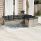 vidaXL 9-tlg. Garten-Sofagarnitur mit Kissen Hellgrau Poly Rattan vidaXL 9-tlg. Garten-Sofagarnitur mit Kissen Hellgrau Poly Rattan