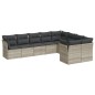 vidaXL 9-tlg. Garten-Sofagarnitur mit Kissen Hellgrau Poly Rattan vidaXL 9-tlg. Garten-Sofagarnitur mit Kissen Hellgrau Poly Rattan
