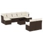 vidaXL 10-tlg. Garten-Sofagarnitur mit Kissen Braun Poly Rattan vidaXL 10-tlg. Garten-Sofagarnitur mit Kissen Braun Poly Rattan