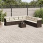 vidaXL 10-tlg. Garten-Sofagarnitur mit Kissen Braun Poly Rattan vidaXL 10-tlg. Garten-Sofagarnitur mit Kissen Braun Poly Rattan