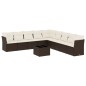 vidaXL 10-tlg. Garten-Sofagarnitur mit Kissen Braun Poly Rattan vidaXL 10-tlg. Garten-Sofagarnitur mit Kissen Braun Poly Rattan